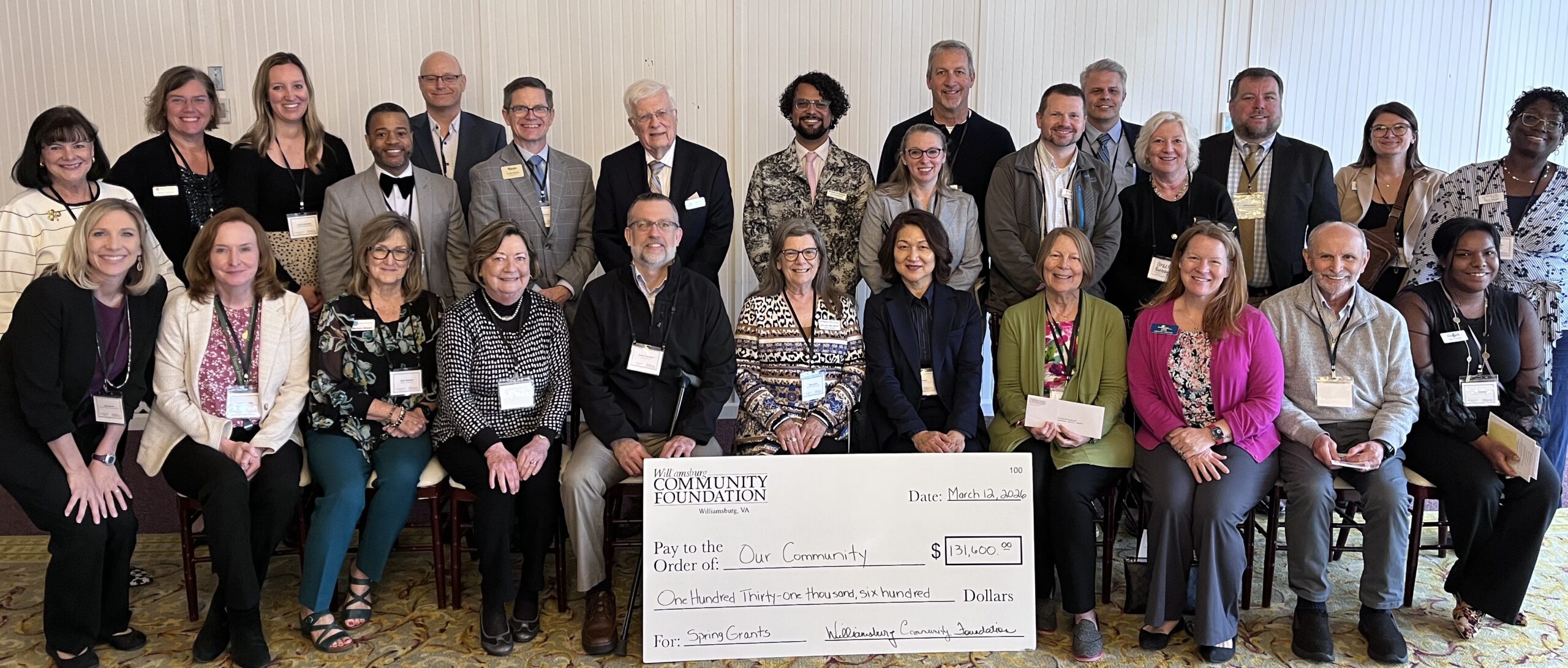 The Williamsburg Community Foundation awarded $83,096 in competitive grants to 20 local nonprofits supporting arts & culture, children & young adults, economic mobility, environment & conservation, and health & wellness. Grantees gathered on March 14 at the Foundation’s Spring Grant Awards Luncheon to celebrate the impact of these grants on the greater Williamsburg community.